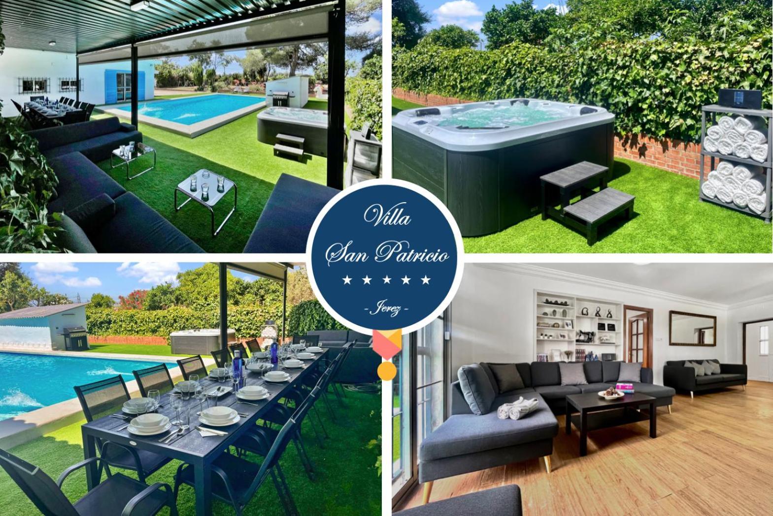Villa San Patricio I Piscina Privada I Jacuzzi Spa I Bbq I Ps5 I Aire Acon I 3000M2 I 5Min-Centro Jerez de la Frontera Dış mekan fotoğraf